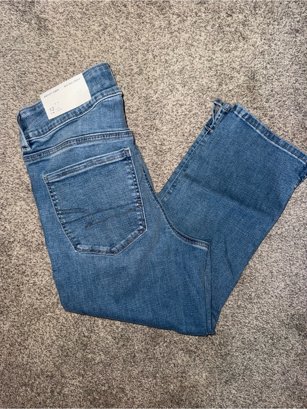 American Eagle Outfitters Artist Crop Leg Jeans in Medium Blue